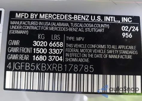2024 Mercedes-Benz Gle 450 4Matic from USA, damaged, VIN 4JGFB5KBXRB178785
